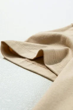 Hot Dear-Lover Raw Seam Patchwork Drop Shoulder Oversize T Shirt Parchment