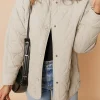 Discount Dear-Lover Snap Button Quilted Puffer Jacket Parchment