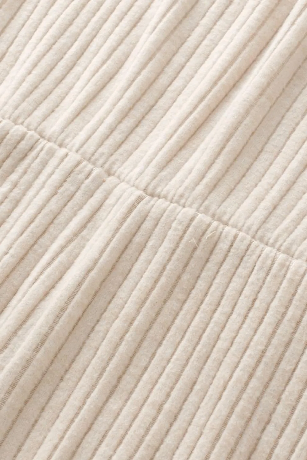 Online Dear-Lover Solid Color Ribbed Short Sleeve Wide Leg Jumpsuit Parchment