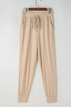 Online Dear-Lover Split Long Cardigan and Skinny Pants Lounge Set Parchment