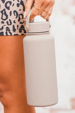 Hot Dear-Lover Stainless Steel Sports Water Bottle 32OZ Parchment