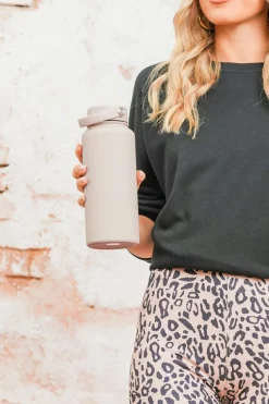 Hot Dear-Lover Stainless Steel Sports Water Bottle 32OZ Parchment