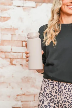 Hot Dear-Lover Stainless Steel Sports Water Bottle 32OZ Parchment