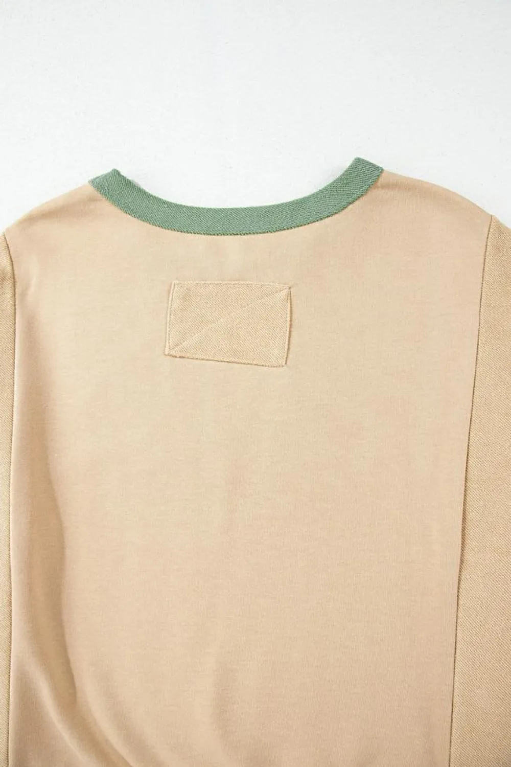 Clearance Dear-Lover Star Patchwork Exposed Seam Oversized Sweatshirt Parchment