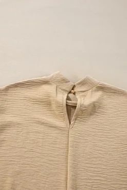Online Dear-Lover Swiss Dot Balloon Sleeve Loose Blouse Parchment
