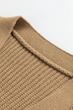 Hot Dear-Lover V Neck Buttoned Front Sweater Vest Parchment