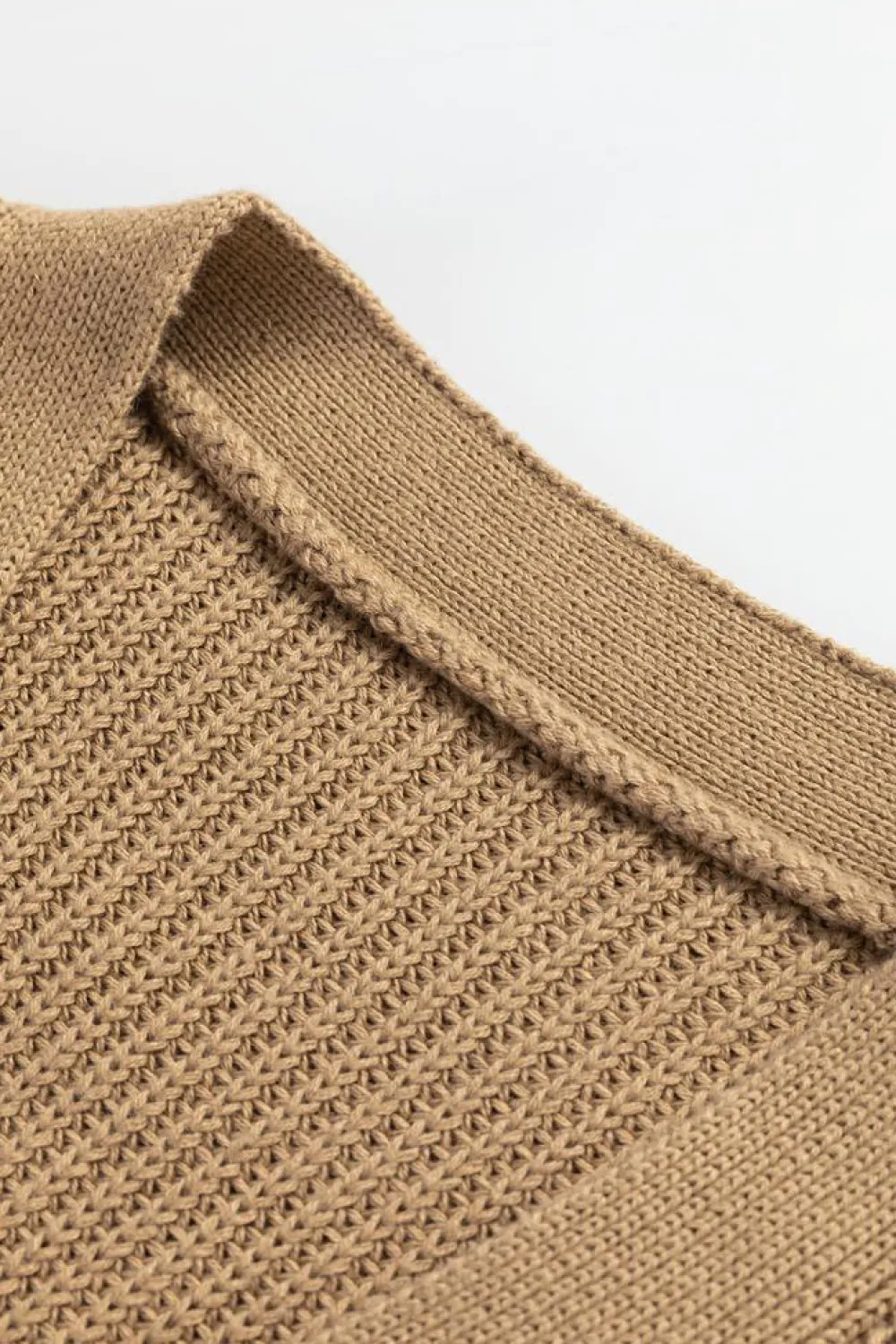 Hot Dear-Lover V Neck Buttoned Front Sweater Vest Parchment