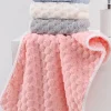 Online Dear-Lover Checkered Textured Thick Soft Bath Towel Peach Blossom
