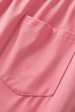 New Dear-Lover Contrast Trim Cap Sleeve Tee Shorts Set Peach Blossom