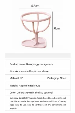 Fashion Dear-Lover Makeup Sponge PP Storage Rack Peach Blossom
