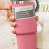Fashion Dear-Lover Minimalist Insulated Vacuum Cup with Handle 30oz Peach Blossom