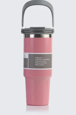 Fashion Dear-Lover Minimalist Insulated Vacuum Cup with Handle 30oz Peach Blossom