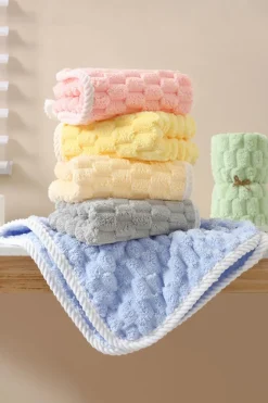 Online Dear-Lover Textured Soft Bath Towel Peach Blossom