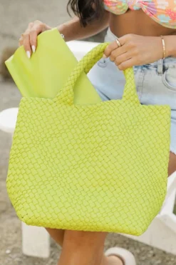 Hot Dear-Lover Woven Hand Bag with Pouch Pear Green