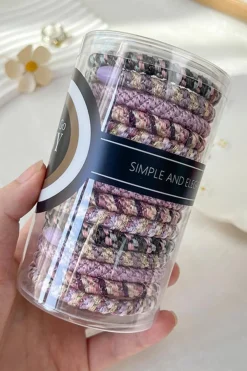Clearance Dear-Lover 15 pcs/box Elastic Braided Hair Tie Phalaenopsis