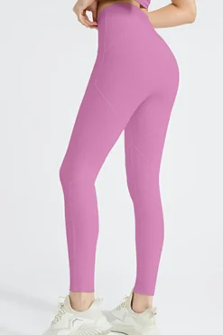 Discount Dear-Lover Exposed Seam Textured Cross Waist Gym Leggings Phalaenopsis