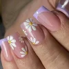 Online Dear-Lover 24pcs Flower French Tip Square Nail Stickers Phalaenopsis