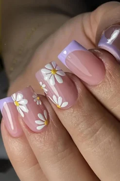 Online Dear-Lover 24pcs Flower French Tip Square Nail Stickers Phalaenopsis