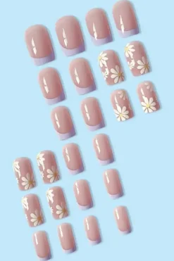 Online Dear-Lover 24pcs Flower French Tip Square Nail Stickers Phalaenopsis