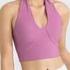 Discount Dear-Lover Sleeveless Halter Neck Active Sports Bra Phalaenopsis