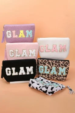 Outlet Dear-Lover Sparkle Letter Pattern Tassel Zipper Makeup Bag Phalaenopsis