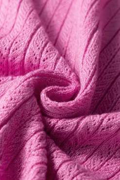 Hot Dear-Lover Textured Square Neck Half Sleeve Knitted Top Phalaenopsis