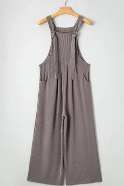 Clearance Dear-Lover Corded Adjustable Straps Wide Leg Loose Overall Philippine Gray