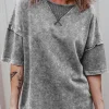 Online Dear-Lover Mineral Wash Exposed Seam Drop Shoulder Oversized Tee Philippine Gray