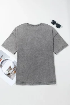 Online Dear-Lover Mineral Wash Half Sleeve Boyfriend Vintage T Shirt Philippine Gray