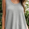 Best Dear-Lover Scoop Neck Waffle Knit Flowy Vest Philippine Gray