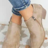 Best Dear-Lover Tulip Opening Suede Ankle Boots Philippine Gray