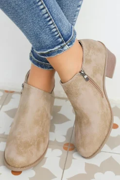 Best Dear-Lover Tulip Opening Suede Ankle Boots Philippine Gray