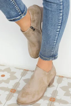 Best Dear-Lover Tulip Opening Suede Ankle Boots Philippine Gray