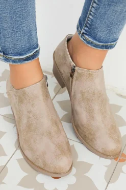 Best Dear-Lover Tulip Opening Suede Ankle Boots Philippine Gray