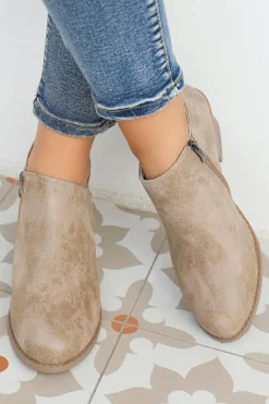 Best Dear-Lover Tulip Opening Suede Ankle Boots Philippine Gray