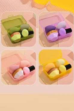 Sale Dear-Lover 3 Makeup Sponge and Foundation Brush Set Pink