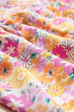 Discount Dear-Lover Boho Floral Shirred High Waist Casual Shorts Pink