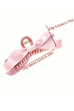 Sale Dear-Lover Bow Decor Large Hair Claw Clip Pink