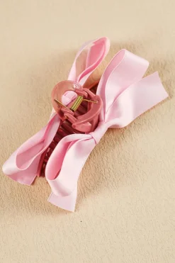 Sale Dear-Lover Bow Decor Large Hair Claw Clip Pink