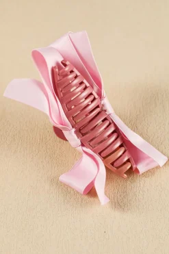 Sale Dear-Lover Bow Decor Large Hair Claw Clip Pink