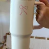 New Dear-Lover Bow Knot Color Block Handle Tumbler 40Z Pink