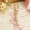 Sale Dear-Lover Bow Knot Shape Charms Plated Alloy Keychain Pink
