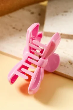 Sale Dear-Lover Bow Knot Shape Glossy Hair Claw Clip Pink