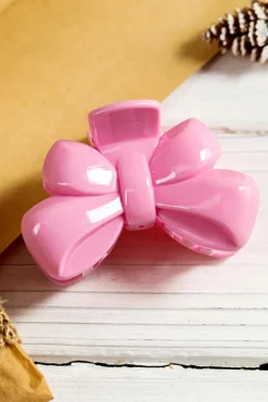 Sale Dear-Lover Bow Knot Shape Glossy Hair Claw Clip Pink