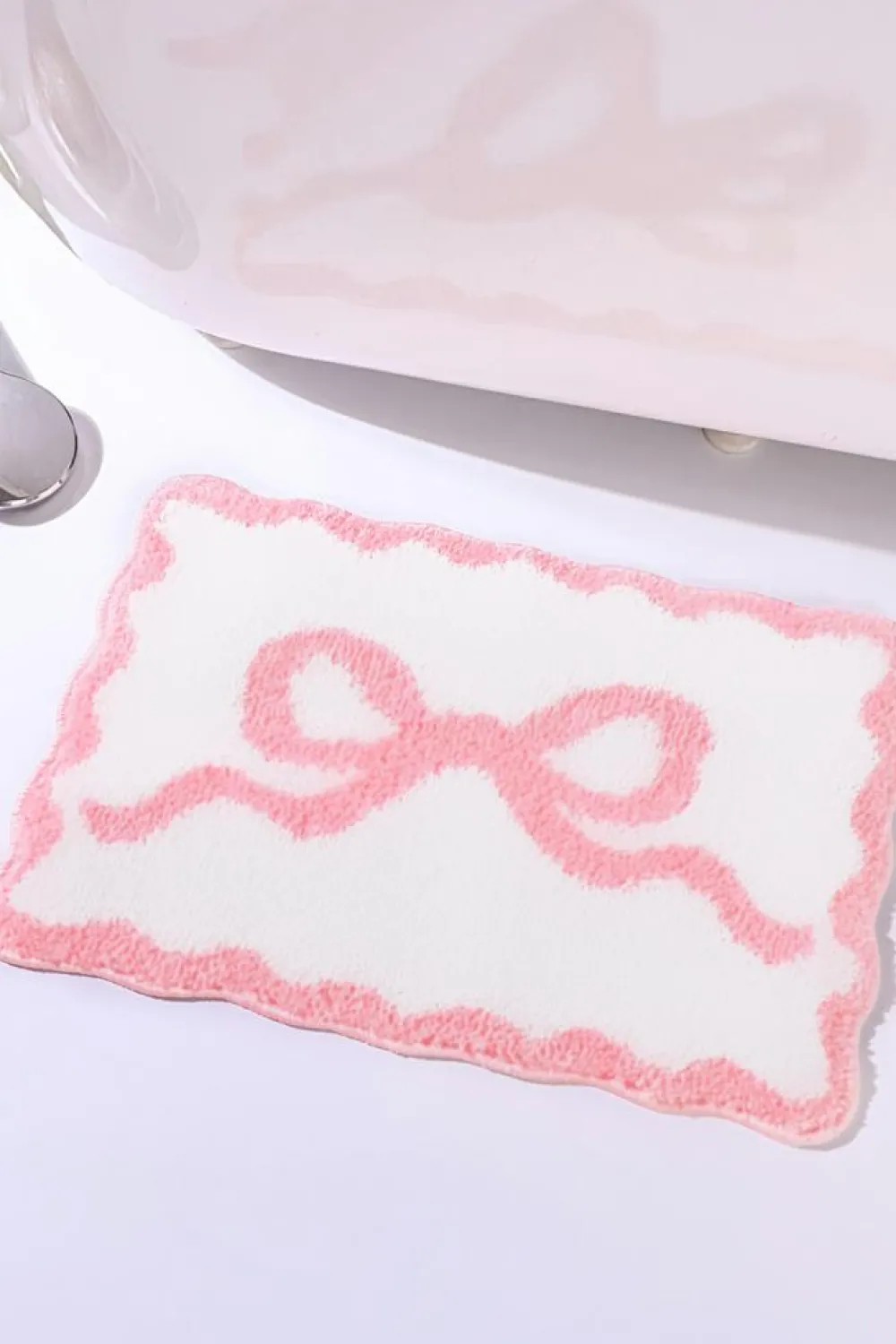 Discount Dear-Lover Bow Knot Water Absorption Entrance Ground Mat Pink