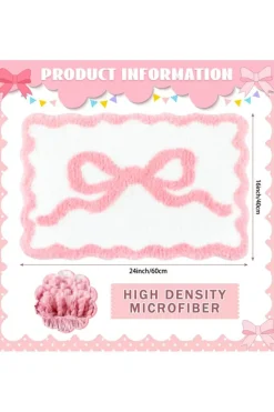 Discount Dear-Lover Bow Knot Water Absorption Entrance Ground Mat Pink
