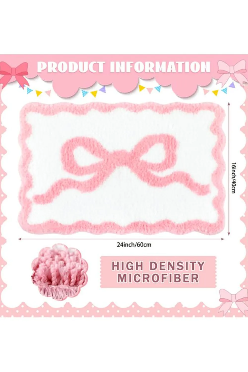 Discount Dear-Lover Bow Knot Water Absorption Entrance Ground Mat Pink