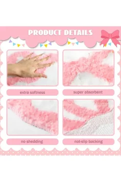 Discount Dear-Lover Bow Knot Water Absorption Entrance Ground Mat Pink