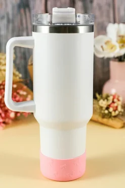 Discount Dear-Lover Bowknot Decor Food Grade Silicone Cup Sleeve Pink