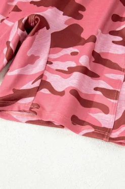 Clearance Dear-Lover Camouflage Strappy Open Back Active Romper Pink